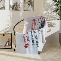 Load image into Gallery viewer, Sweet Embrace: Customized Baby Sonogram Velveteen Minky Blanket for Dad
