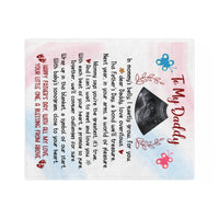 Load image into Gallery viewer, Sweet Embrace: Customized Baby Sonogram Velveteen Minky Blanket for Dad
