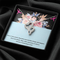 Load image into Gallery viewer, Double Hearts Necklace, Encouragement Gift. Don&#39;t Be Afraid Pray
