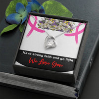 Load image into Gallery viewer, Polished Heart Pendant-Breast Cancer Gift-Have Strong Faith And Go Fight
