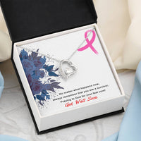 Load image into Gallery viewer, Polished Heart Pendant-Get Well Gift-You are a Survivor 14K White Gold finish

