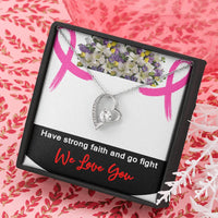 Load image into Gallery viewer, Polished Heart Pendant-Breast Cancer Gift-Have Strong Faith And Go Fight
