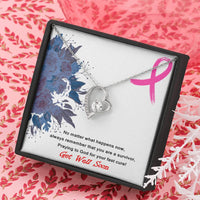 Load image into Gallery viewer, Polished Heart Pendant-Get Well Gift-You are a Survivor 14K White Gold finish

