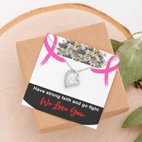 Load image into Gallery viewer, Polished Heart Pendant-Breast Cancer Gift-Have Strong Faith And Go Fight
