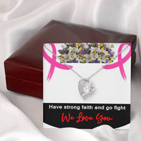 Load image into Gallery viewer, Polished Heart Pendant-Breast Cancer Gift-Have Strong Faith And Go Fight
