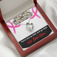 Load image into Gallery viewer, Polished Heart Pendant-Breast Cancer Gift-Have Strong Faith And Go Fight
