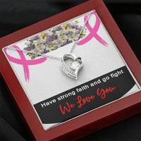 Load image into Gallery viewer, Polished Heart Pendant-Breast Cancer Gift-Have Strong Faith And Go Fight
