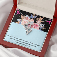 Load image into Gallery viewer, Double Hearts Necklace, Encouragement Gift. Don&#39;t Be Afraid Pray
