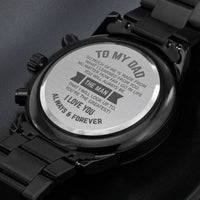 Load image into Gallery viewer, Dad The Man-Engraved Chronograph Black Watch
