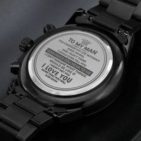 Load image into Gallery viewer, Changed My Life-Gift for Boyfriend-Engraved Black Chronograph Watch
