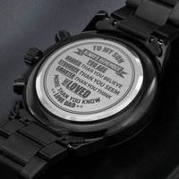 Load image into Gallery viewer, To My Son | Loved more than you know | Gift for Son from Dad | Engraved Watch
