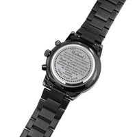 Load image into Gallery viewer, Meeting You Was Fate-Gift for Husband-Black Chronograph Engraved Watch-Gift for Men
