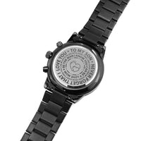 Load image into Gallery viewer, Never Forget-Gift For Son-Engraved Black Chronograph Watch

