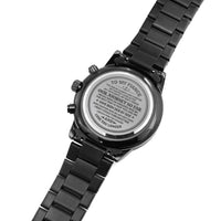 Load image into Gallery viewer, Happily Ever After-Gift For Fiancé-Engraved Black Chronograph Watch
