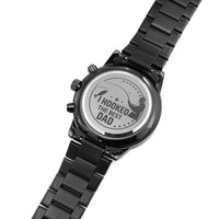 Load image into Gallery viewer, Hooked The Best Dad-Gift For Fishing Dad-Engraved Black Chronograph Watch
