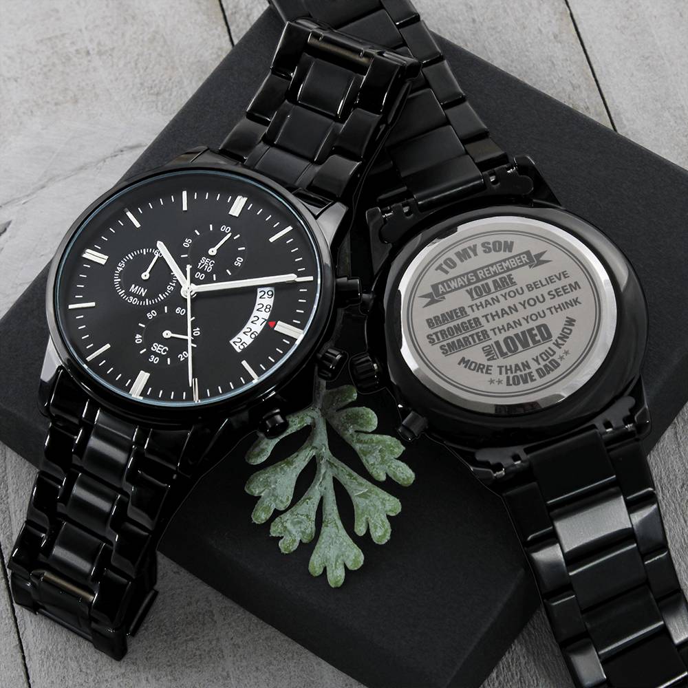 To My Son | Loved more than you know | Gift for Son from Dad | Engraved Watch