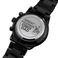 Load image into Gallery viewer, Great Fisherman Better Dad-Engraved Black Chronograph Watch-Gift For Dad
