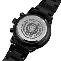 Load image into Gallery viewer, I&#39;ll Always Have Your Back-Gift for Son-Lions Head-Engraved Design Black Chronograph Watch-Jewelry for Men
