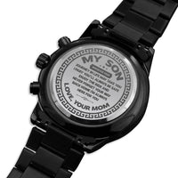 Load image into Gallery viewer, Never Forget Your Way Back Home-Gift for Son-Gift From Mom-Engraved Black Chronograph Watch
