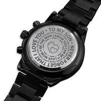 Load image into Gallery viewer, Never Forget-Gift For Son-Engraved Black Chronograph Watch
