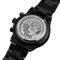 Load image into Gallery viewer, I Hooked The Best Dad-Engraved Black Chronograph Watch
