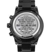 Load image into Gallery viewer, To My Husband | Falling in Love | Gift for Husband | Anniversary Gift | Engraved Black Watch
