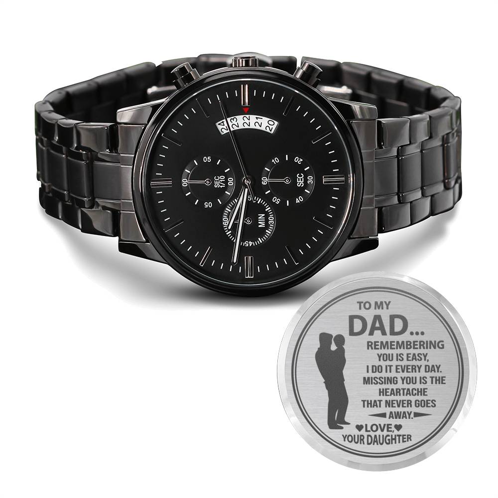 To My Dad | Missing You | Gift to Dad From Daughter | Engraved Watch