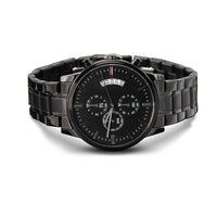 Load image into Gallery viewer, My Man | You Complete Me | Gift for Men | Engraved Black Chronograph Watch
