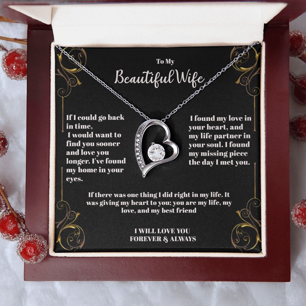 Endless Love Heart Pendant-Forever & Always Necklace for Wife