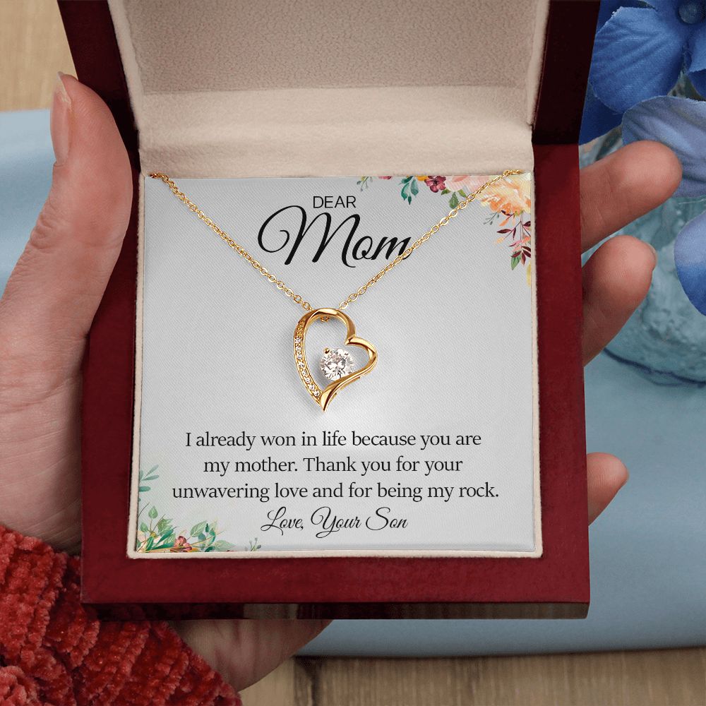 White Gold Forever Love Necklace - Eternal Love Collection - Gift for Mom