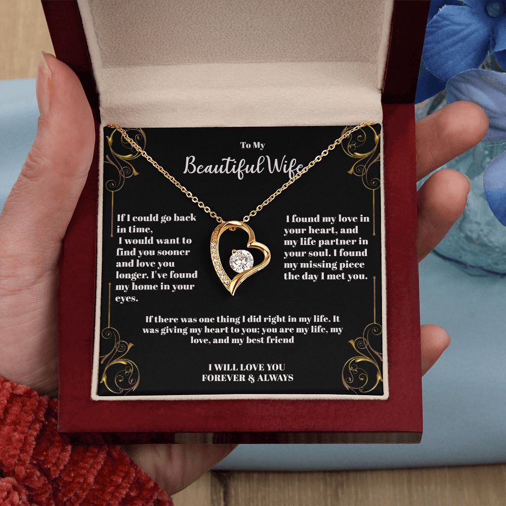 Endless Love Heart Pendant-Forever & Always Necklace for Wife