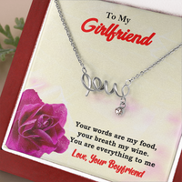 Load image into Gallery viewer, Scripted Love Necklace, Your Words Are My Food, Gift to Girlfriend
