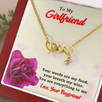 Load image into Gallery viewer, Scripted Love Necklace, Your Words Are My Food, Gift to Girlfriend
