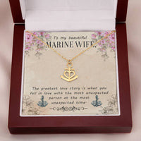 Load image into Gallery viewer, To My Marine Wife | Greatest Love Story | Anchor Necklace | Gift from Husband to Marine Wife
