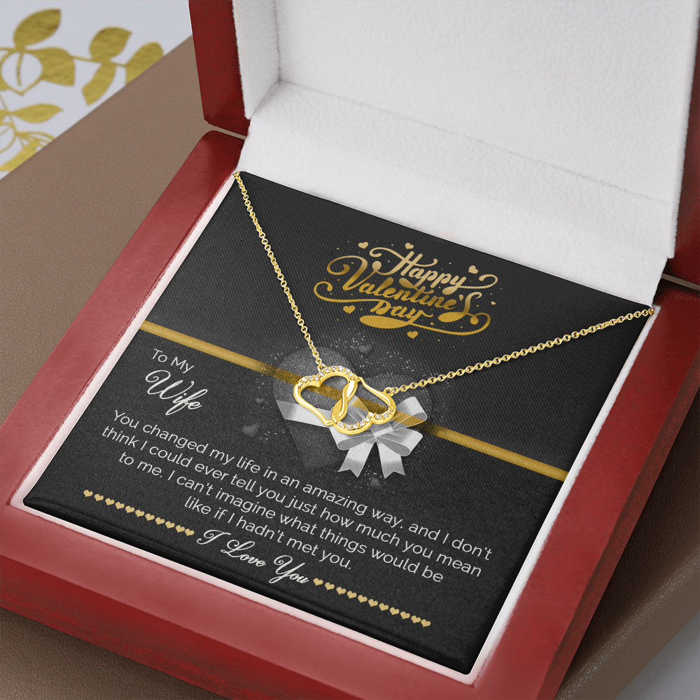Solid Gold Hearts Necklace | Gift For Wife | You Changed My Life