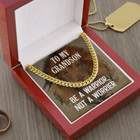 Load image into Gallery viewer, CUBAN LINK CHAIN, TO MY GRANDSON-BE A WARRIOR
