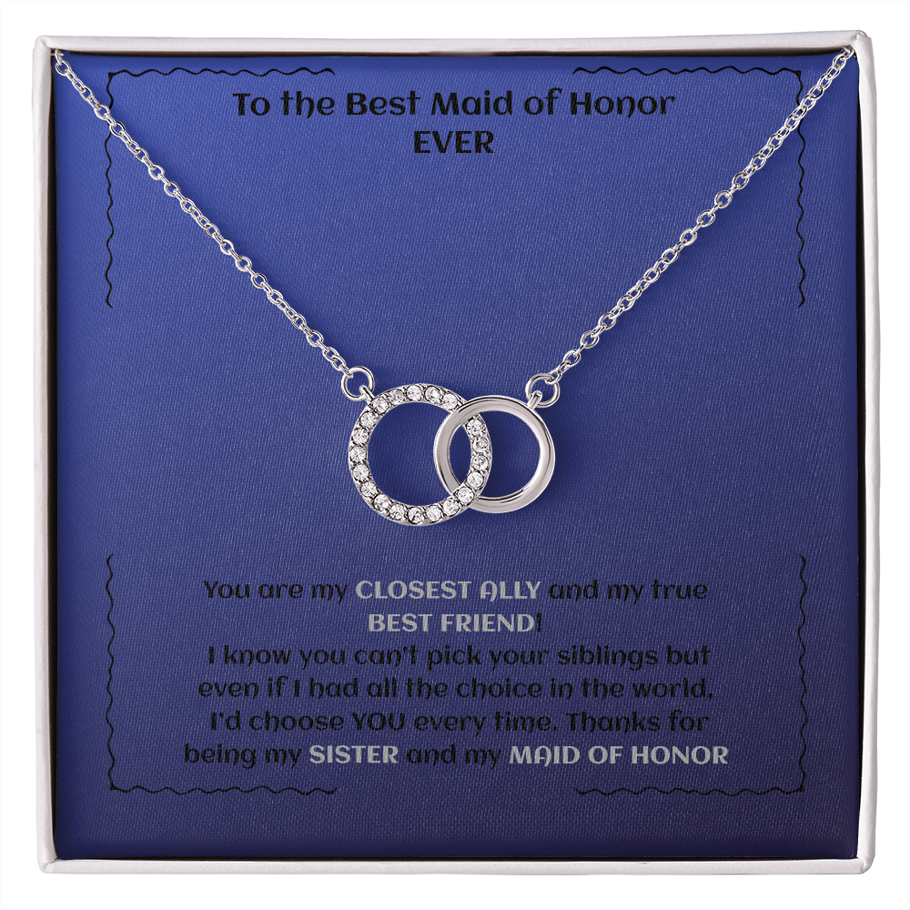 Interlocking Rings Necklace Gift for Maid of Honor, Perfect Pair Necklace