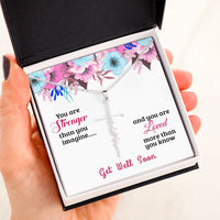 Load image into Gallery viewer, Faith Cross Necklace, White Gold Dipped Get Well Soon Gift
