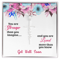 Load image into Gallery viewer, Faith Cross Necklace, White Gold Dipped Get Well Soon Gift
