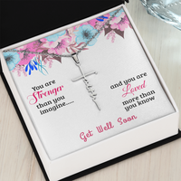 Load image into Gallery viewer, Faith Cross Necklace, White Gold Dipped Get Well Soon Gift
