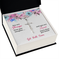 Load image into Gallery viewer, Faith Cross Necklace, White Gold Dipped Get Well Soon Gift
