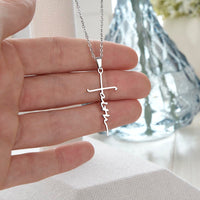 Load image into Gallery viewer, Faith Cross Necklace, White Gold Dipped Get Well Soon Gift
