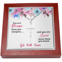 Load image into Gallery viewer, Faith Cross Necklace, White Gold Dipped Get Well Soon Gift

