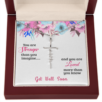 Load image into Gallery viewer, Faith Cross Necklace, White Gold Dipped Get Well Soon Gift
