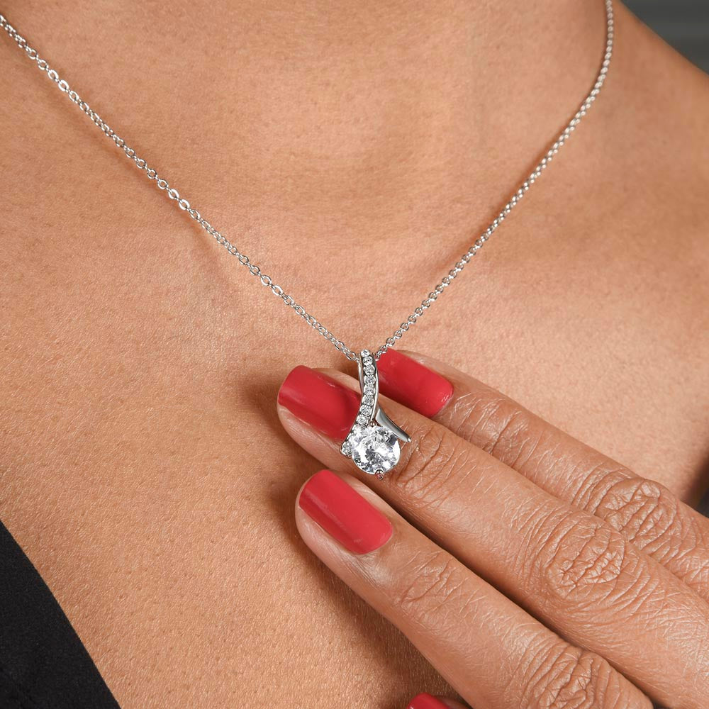 Eternal Love Ribbon Pendant Necklace- To My Mother You Are the World