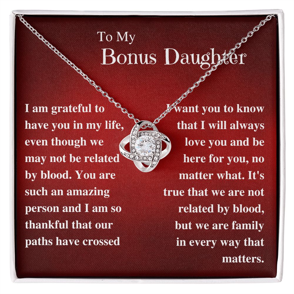 Love Knot Necklace-Bonus Daughter-Grateful to have you