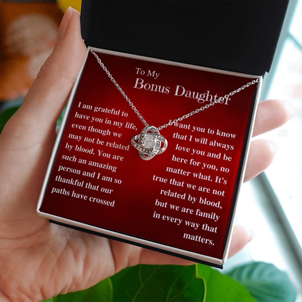 Love Knot Necklace-Bonus Daughter-Grateful to have you