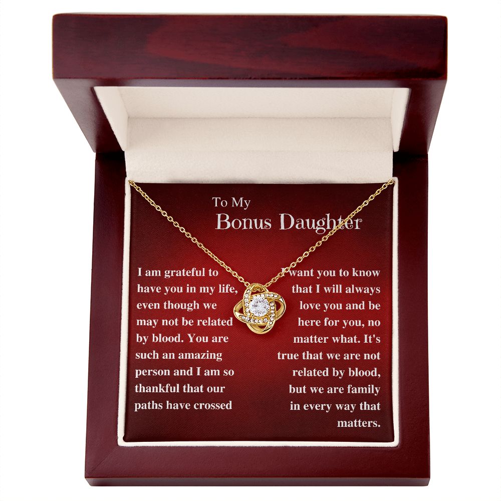 Love Knot Necklace-Bonus Daughter-Grateful to have you