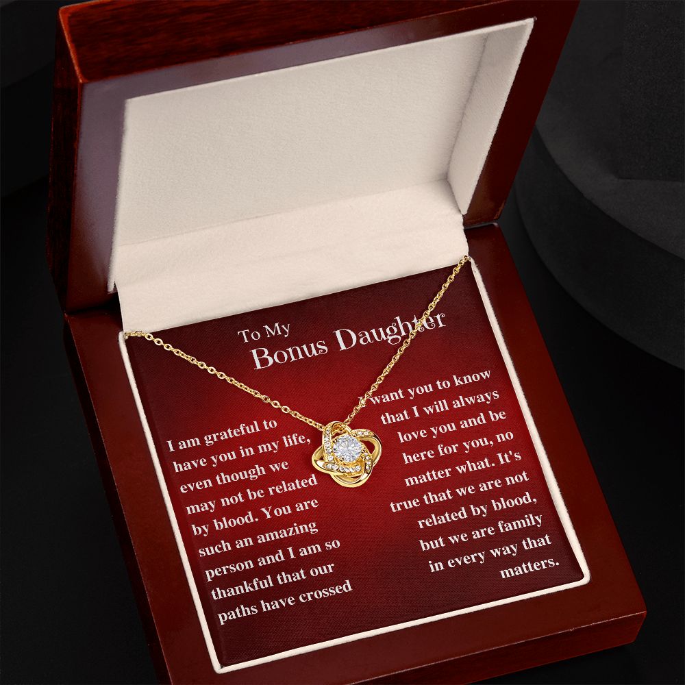 Love Knot Necklace-Bonus Daughter-Grateful to have you