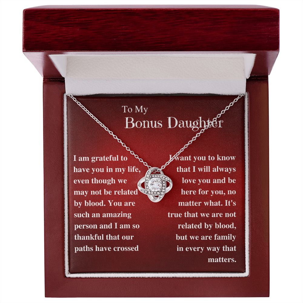 Love Knot Necklace-Bonus Daughter-Grateful to have you